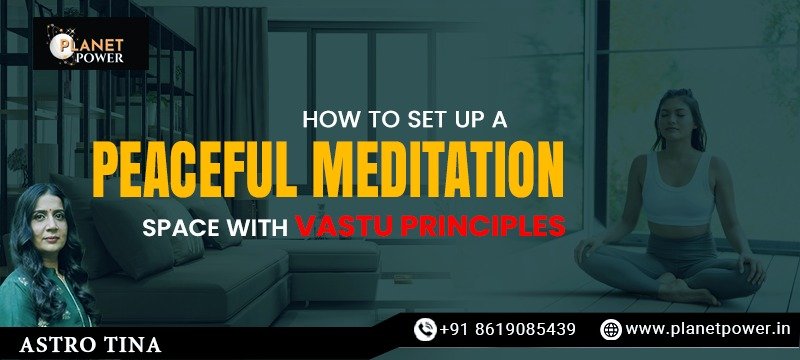 Vastu meditation space calm, natural, clutter-free.